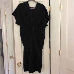 ASOS knotted waist black cocktail dress sz 16 NWOT